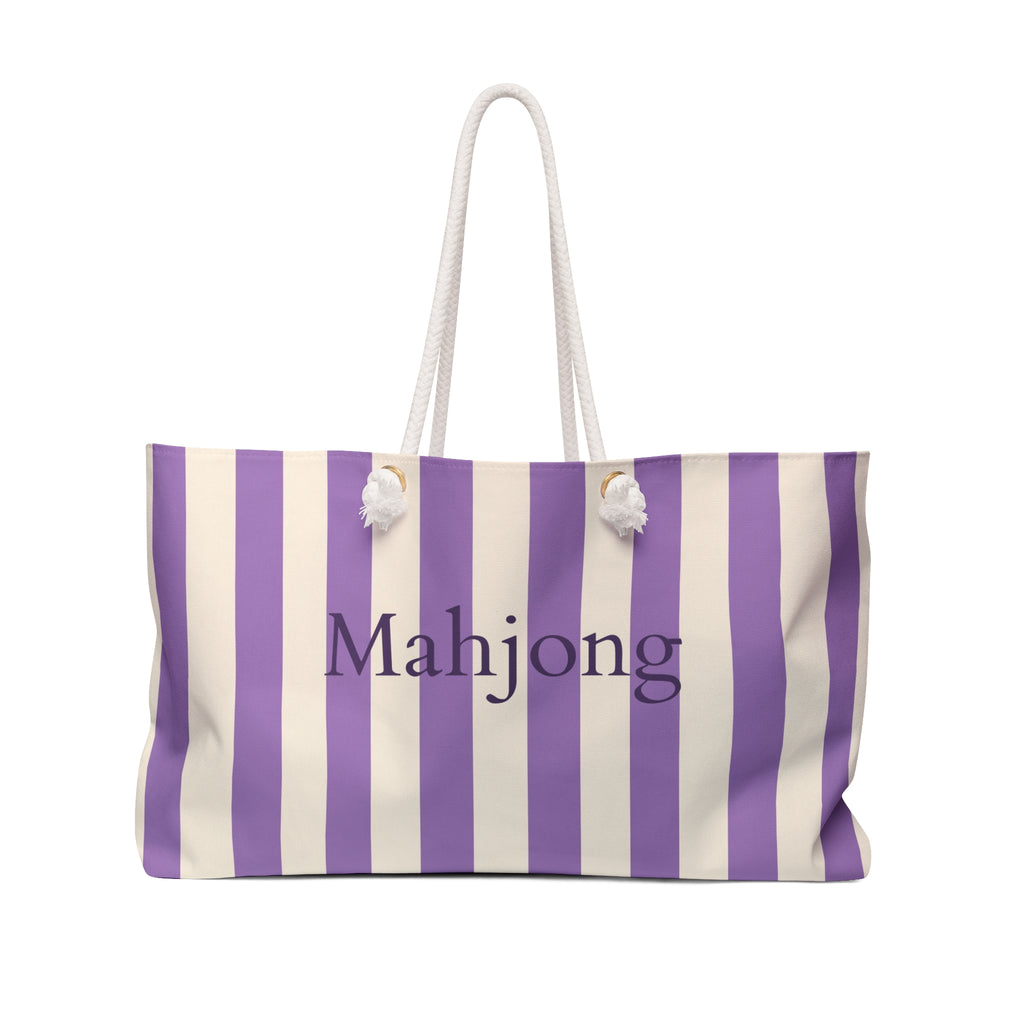 Purple Stripe Mahjong Weekender Bag