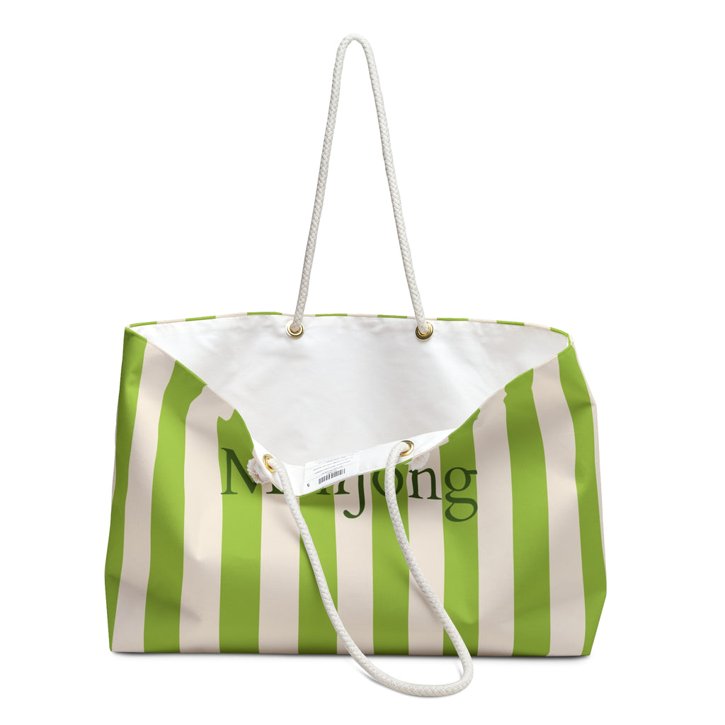 Green Stripe Mahjong Weekender Bag