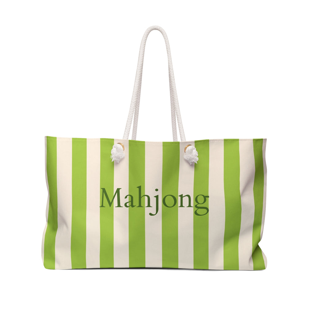 Green Stripe Mahjong Weekender Bag