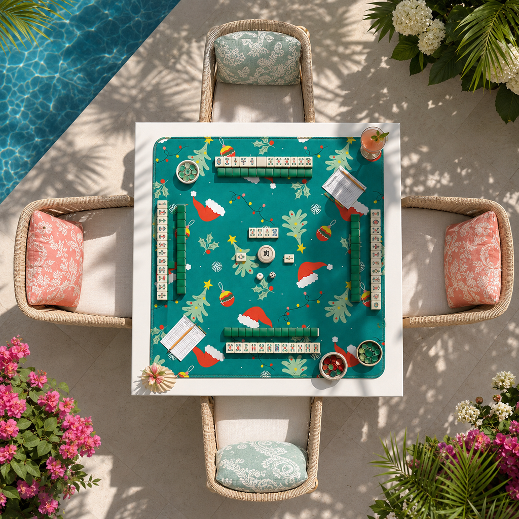 Emerald Christmas Mahjong Mat