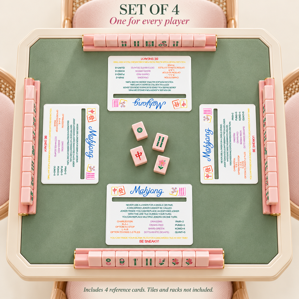 Acrylic Mahjong Line Reader with Rules – American Mahjong Cheat Sheet Card