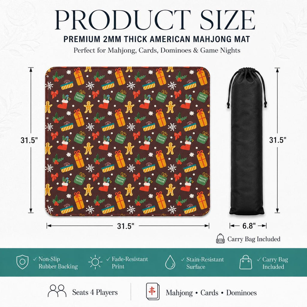 Gingerbread Christmas Mahjong Mat