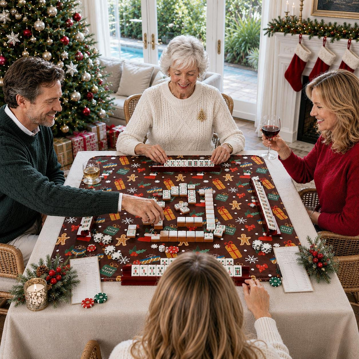 Gingerbread Christmas Mahjong Mat