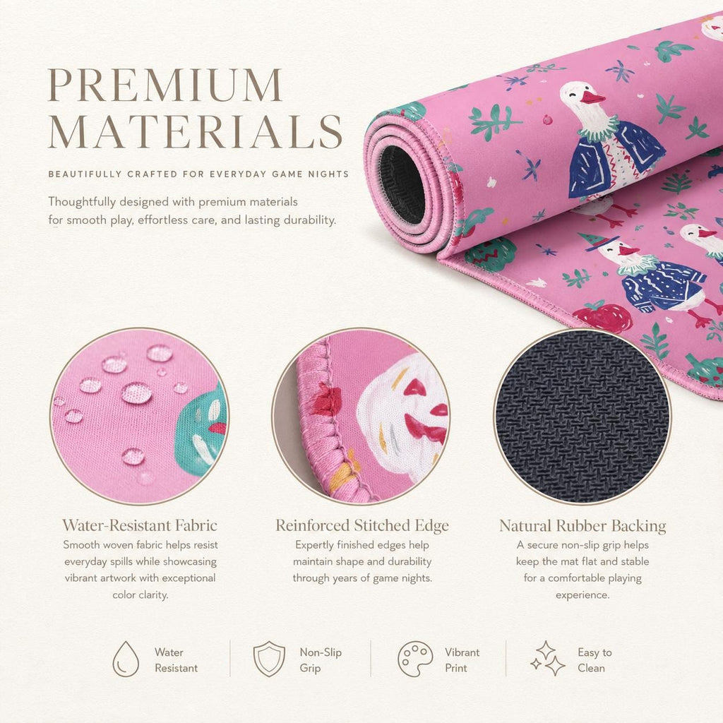 Pink Goose Pumpkin & Bat Halloween Mahjong Mat