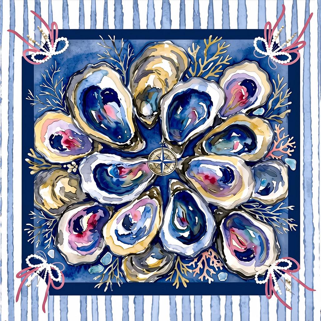 Coastal Oyster Shell Mahjong Mat