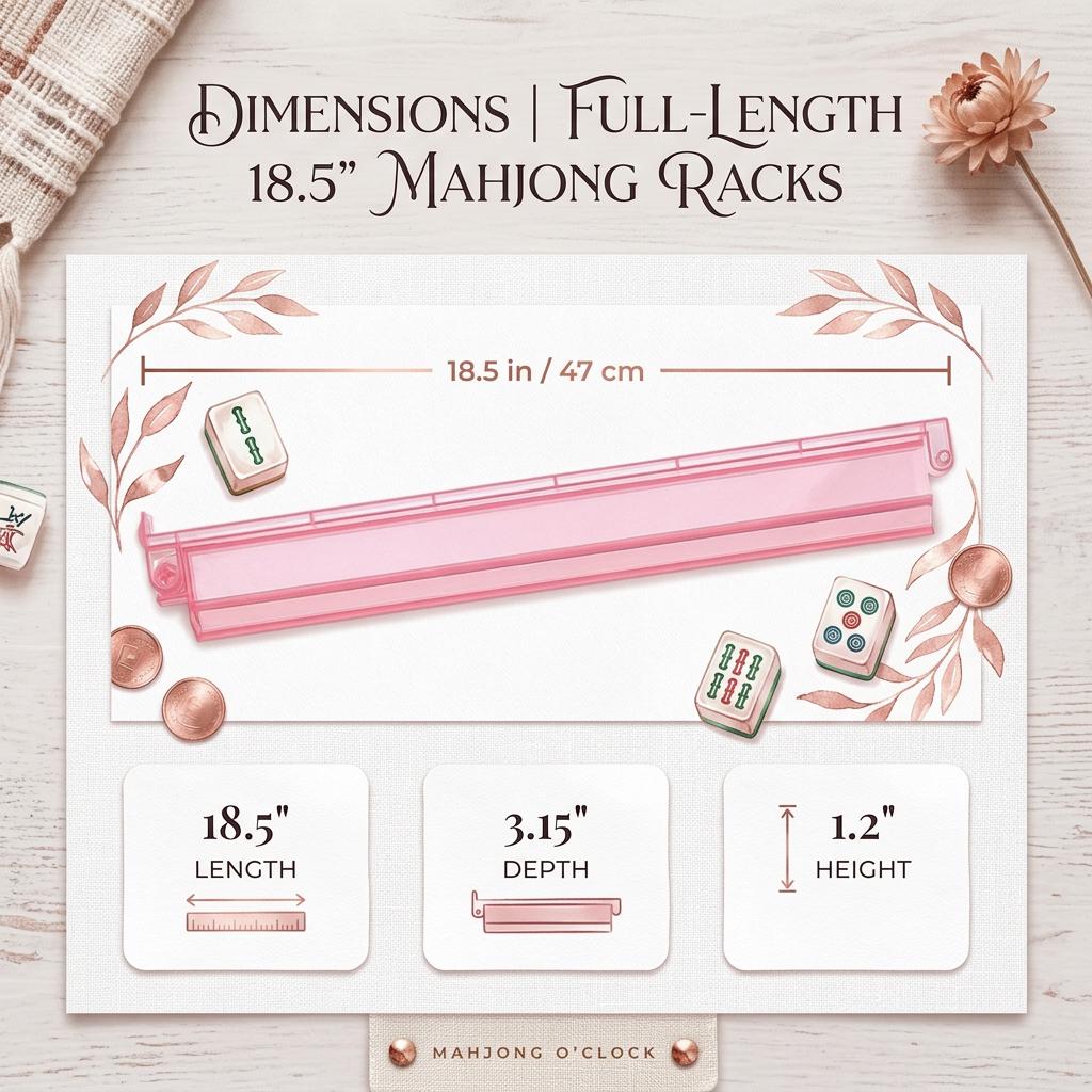 18.5 inch mahjong rack dimensions: length, depth and height