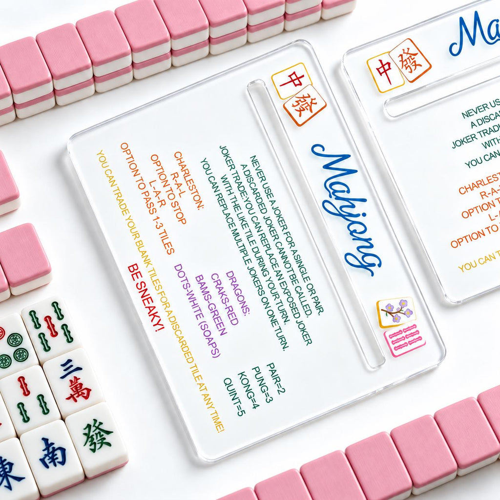 Acrylic Mahjong Line Reader with Rules – American Mahjong Cheat Sheet Card