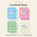 Mahjong Shuffle Cards - Scalloped Double-Sided Hot Tip Cards, Set of 4