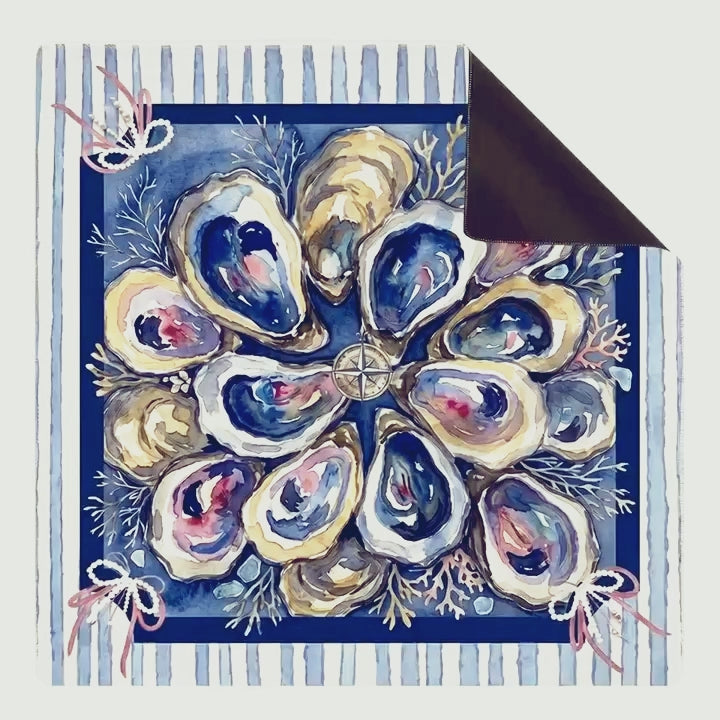 Coastal Oyster Shell Mahjong Mat